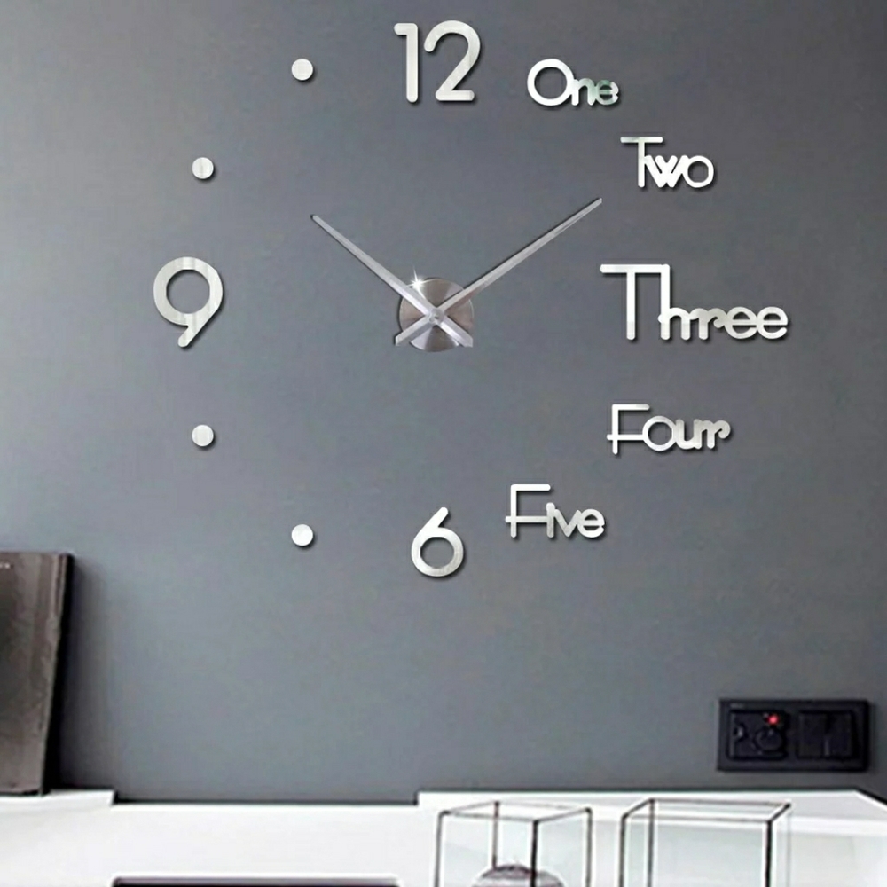 💥IN STOCK💥 SILVER 3D Sticker Wall Clock - Picture 7 of 7